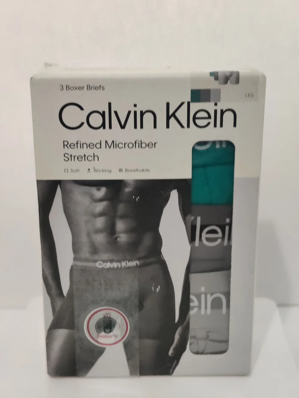 Men's 3PK Calvin Klein Refined Microfiber Stretch Boxer Briefs Size L NWT